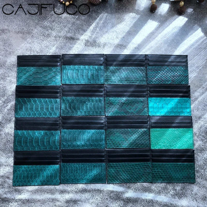 

CAJIFUCO 30PCS Wholesale Real Python Leather Porte Carte Credit Python Skin Card Holder Coin Purse