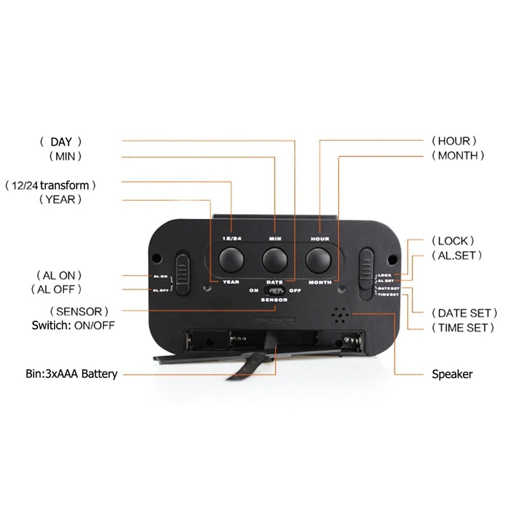 Популярные офисные настольные часы цифровые будильник студенческие большой ЖК