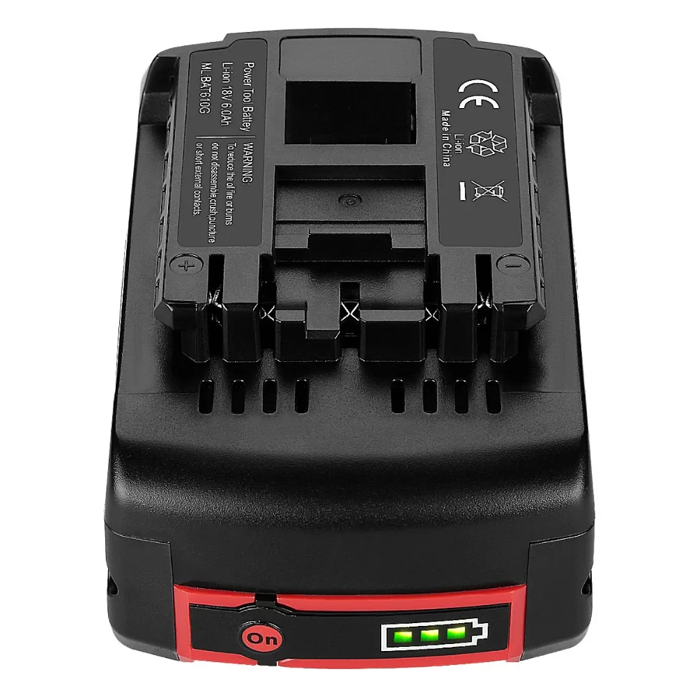 Новый 18V 6.0Ah 6000mAh литий ионный аккумулятор для Bosch BAT609 BAT618 17618 BAT618G CFL180B GDR 18 LI GDS со
