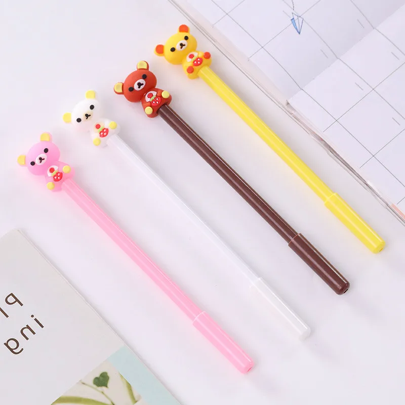 

40 Pcs Creative Cartoon Bear Gel Pen Student Office Stationery Wholesale Kawaii School Stationery