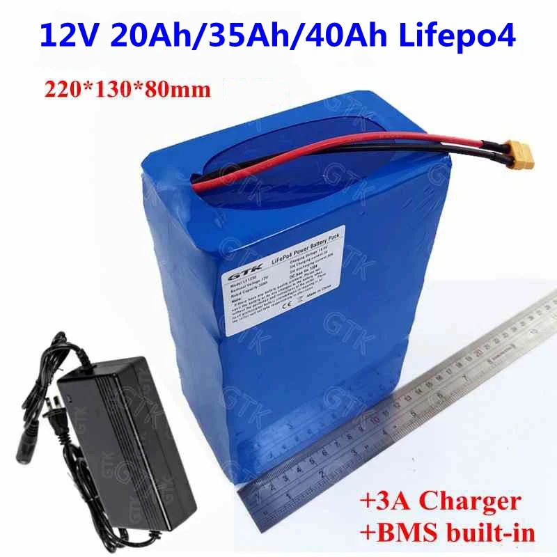 Аккумулятор Lifepo4 12 В 20 А/ч 35 с BMS для лампы грыжи 360 Вт светодиодный рыболокатор