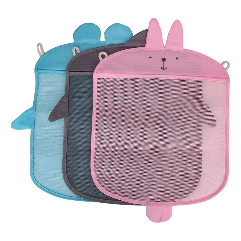 

Baby bathroom mesh bag for bath toys bag kids basket for toys net cartoon animal shapes waterproof cloth sand toys beach storage