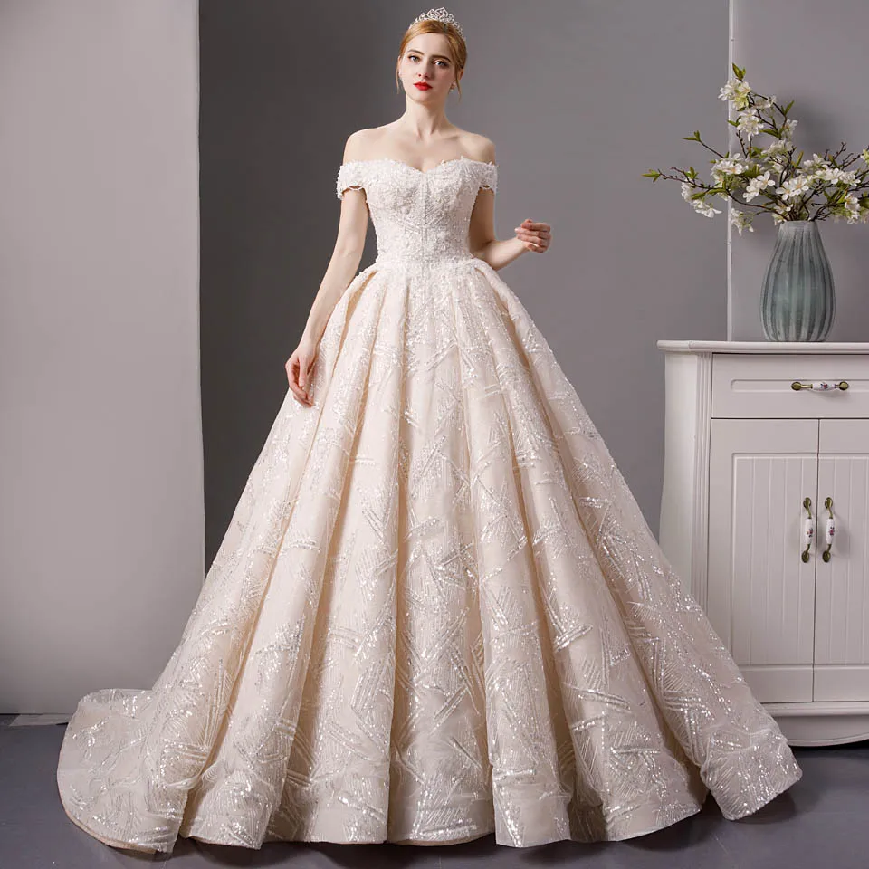SL-6075 роскошное свадебное платье шикарное кружевное свадебное платье - Цвет: As picture