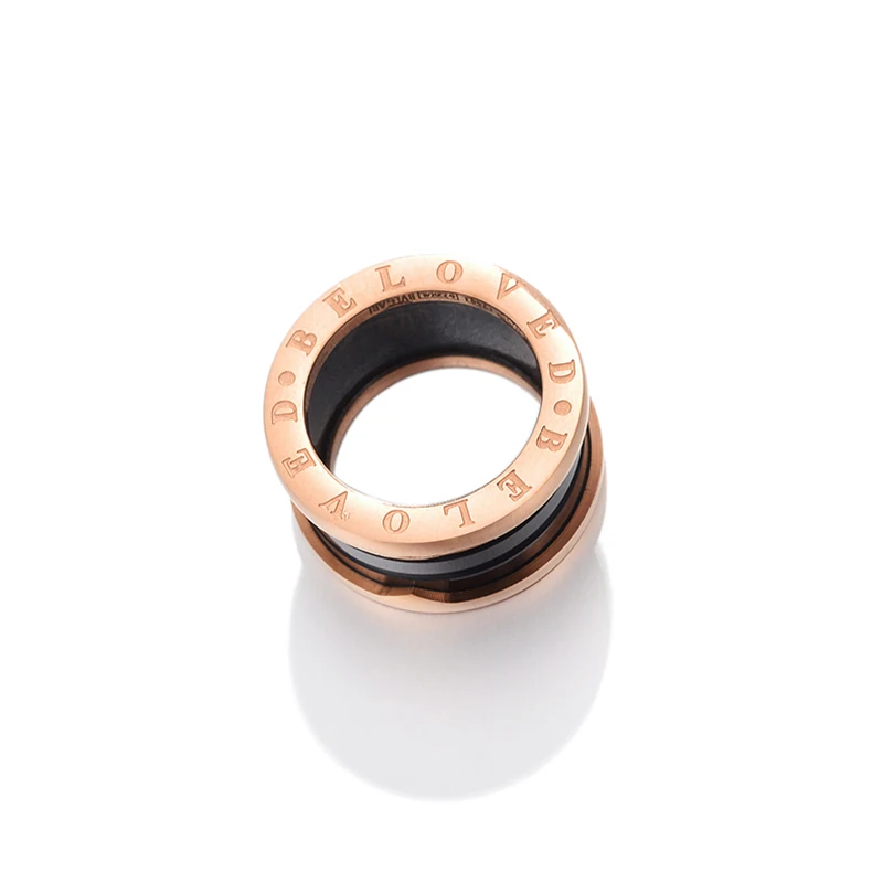 AM модное розовое Золотое кольцо BE LOVE черные и белые кольца для женщин ювелирные изделия