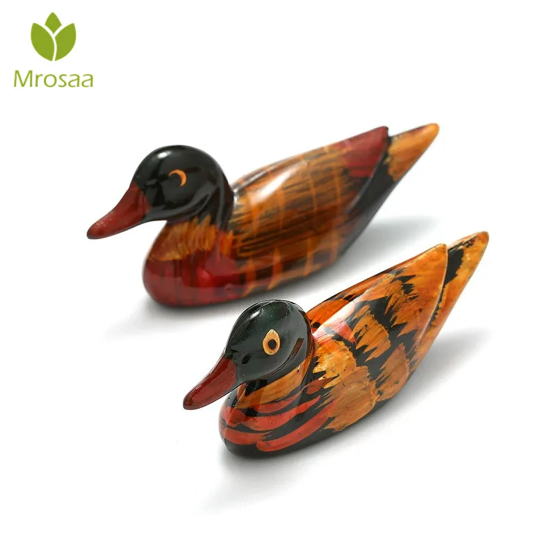 

Mrosaa 2 PC Chopstick Holder Ducks Landscape Resin Mandarin duck Figurines Feng Shui Craft Gift home Decorations Miniatures