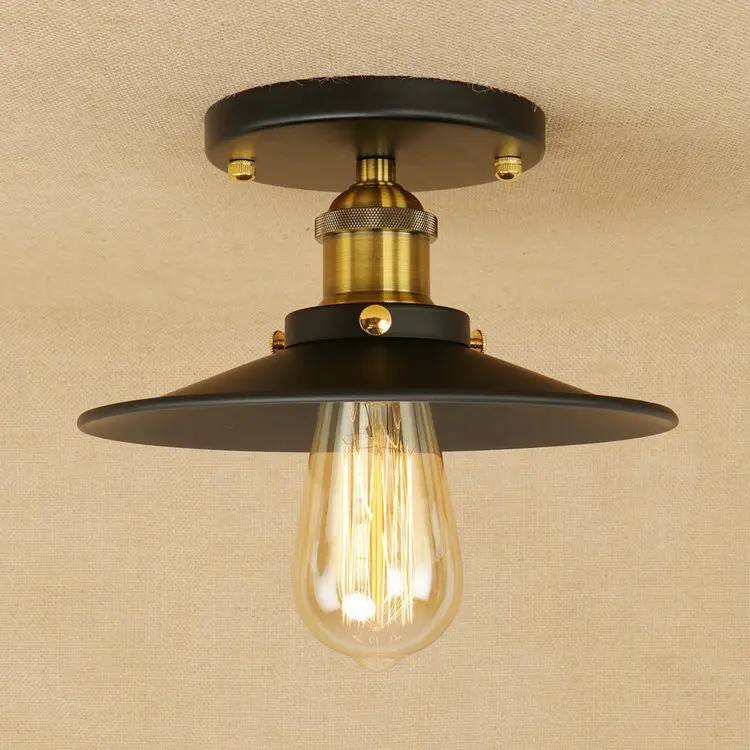 Luminárias de Teto de Ferro Iluminação de Teto Lamlâmpada de Teto Iwhd Loft Industrial Vintage Retro Cozinha Quarto Led 3 Iwhd-lustre de teto industrial, luminária estilo loft,