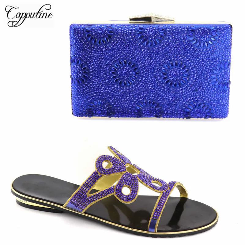Et Sac Tx or La Partie 01 Talons Desgin pourpre Faible Chaude Vente Chaussures Pour Italien Avec 2018 Assorti Main Femme Bleu Ensemble À Capputine nTXSOO