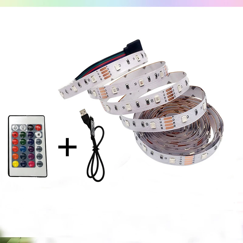 USB 5V Светодиодные ленты Подсветка лампа лента RGB водить 60leds/м антивозрастным