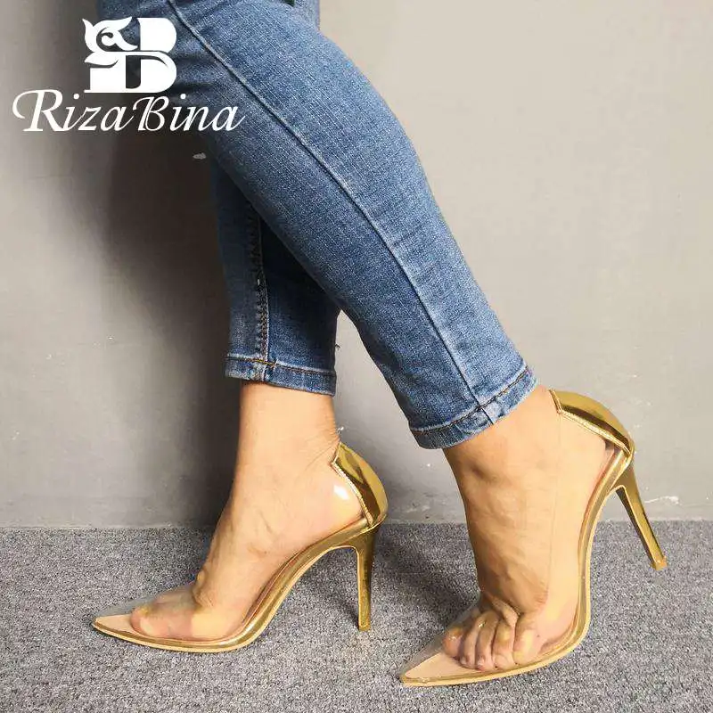 

RizaBina Size 35-47 Women Pointed Toe 2020 Fashion Pumps Office Ladies Party High Heels Shoes Woman Western Style Footwear
