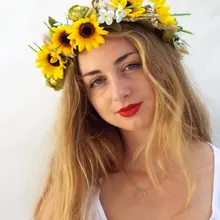 Новинка, ручная работа, Золотая гирлянда "Подсолнух", винтажный свадебный головной убор, романтические свадебные аксессуары, газон, свадьба, cappello cerimonia