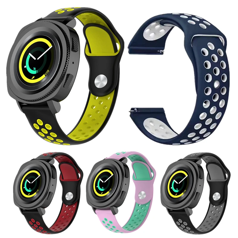 

YUEDAER Two Color Soft Silicon Watch Strap For Samsung Galaxy Watch Active Band For Galaxy Watch 42MM Bands Replacement Straps