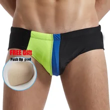 Пикантные Плавание костюм Гей Мужские шорты для плавания мужские Плавание мужские трусы с низкой талией Плавание ming Мужские Шорты для купания Бесплатный подарок пуш-ап Подкладка Плавание одежда C1983