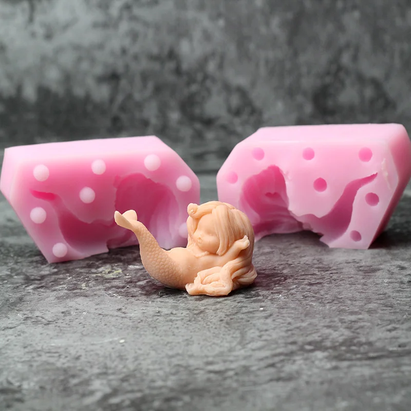 Николь силиконовая форма для изготовление мыла свеч 3D Русалка Кукла ремесло