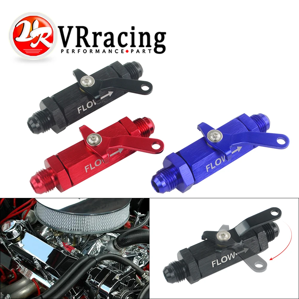 

VRracing - AN6 6AN Aluminum Inline Fuel Filter Shut Off Valve Cut Off w/ Cable Lever 1Pcs R-FSV06