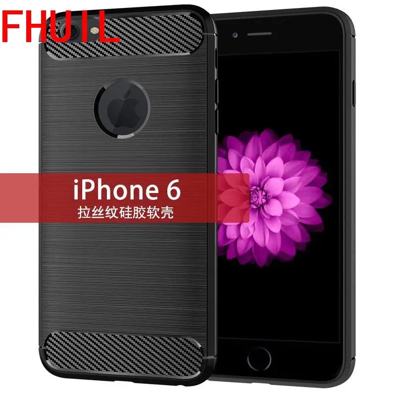 

Ultra thin TPU Carbon Fiber Texture Silicon Case for iphone 6 rubber Covers shock proof TPU cases for iphone 6 case