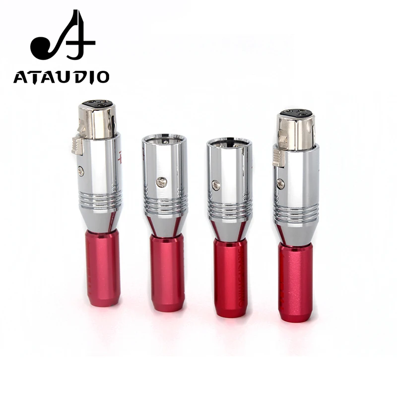 4 шт. разъем ATAUDIO Hi Fi XLR с родиевым покрытием 3 штекера гнездовые и разъемы для