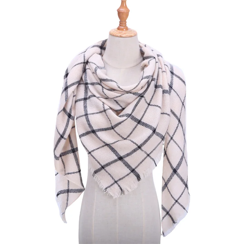 2018 новый дизайн осень и зимние теплые плед Треугольники кашемировый шарф для Дамская мода полосатый шарф шали и палантины наличии