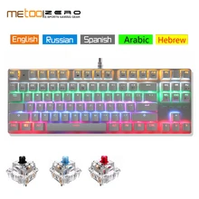 METOO русская Механическая игровая клавиатура 87 104 клавиша Проводная LED подсветка анти-ореолы Арабский Иврит Русская клавиатура(China)