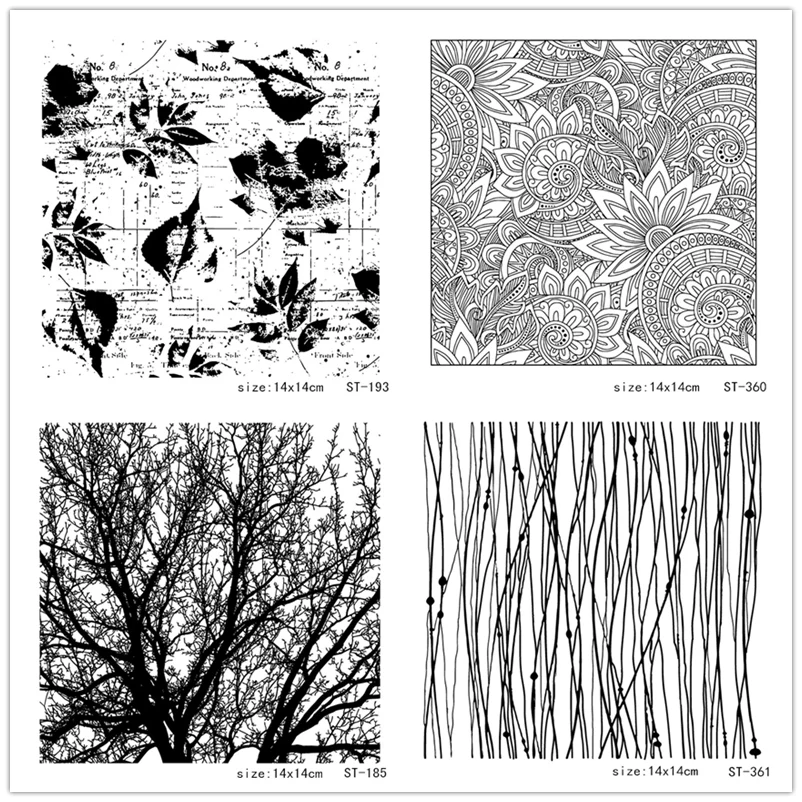 

AZSG Mottled Leaves Tree Flowers Clear Stamps/Seal For DIY Scrapbooking/Card Making/Album Decorative Silicone Stamp Crafts