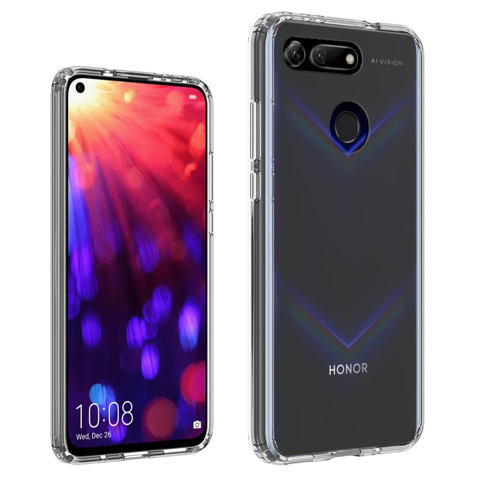 Для huawei Honor просмотра 20 Дело ТПУ Бампер Жесткий ПК акрил ясно Hybrid Crystal Телефон Обложка для huawei Honor V20 просмотра 20 Coque