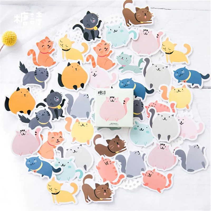 

45pcs/lot Creative Cute Fat cat Cats Mini Paper Sticker Decoration Diy Ablum Diary Scrapbooking Label Sticker Kawaii Stationery