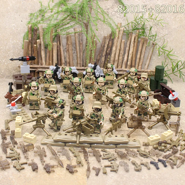 Special Forces Military SWAT Army font b Weapon b font Soldier Marine Corps Building Blocks Figures