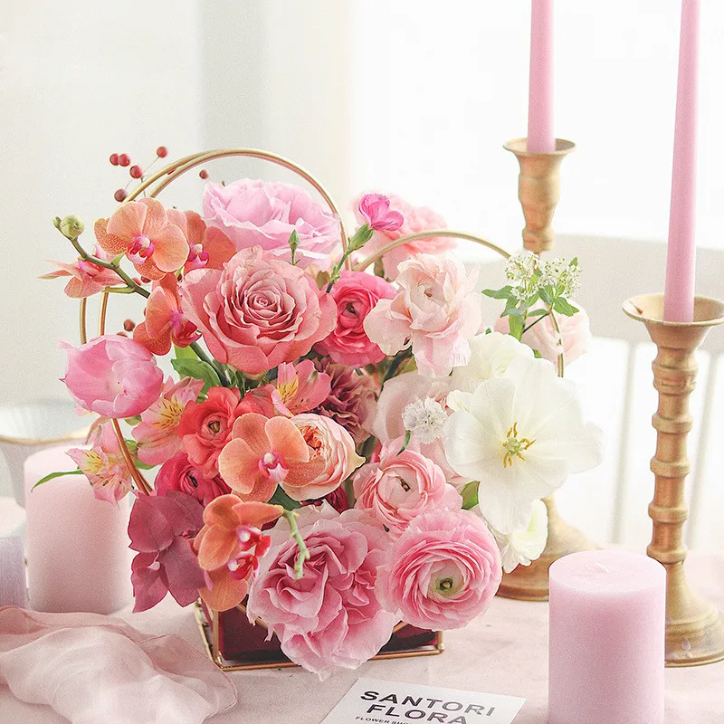 

1pieces Love Shape Hand Flower Holder Metal Plating Geometric Hand Flower Flower Shop Flower Art Supplies