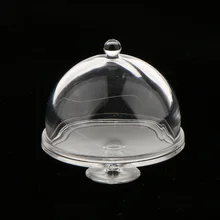 Миниатюрный Кукольный домик, 1/12 шкала, ясный десертный закусник с полукруглой/полукруглой крышкой, ролевые игры, классические кухонные игрушки для детей