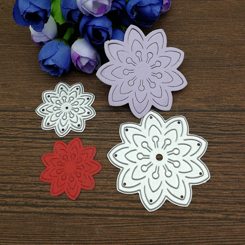 

2PCS flower Metal Cutting Dies Stencils for DIY Scrapbooking Album Paper Card Decorative Craft Embossing Die Cuts
