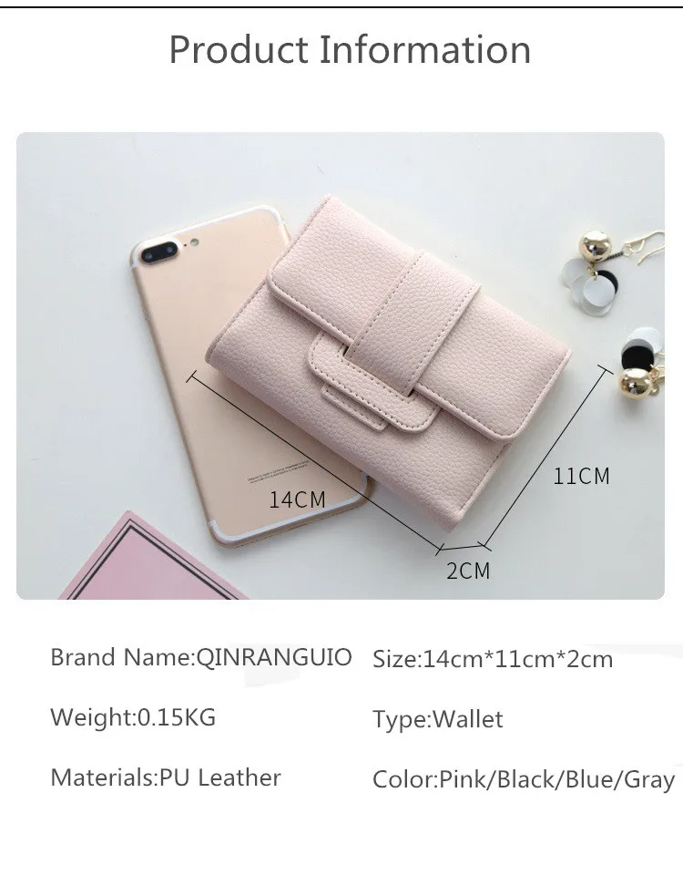 QINRANGUIO Для женщин кошелек из искусственной кожи держатель для карт Мода бумажник для кредитных карт молния Засов бумажник Для женщин