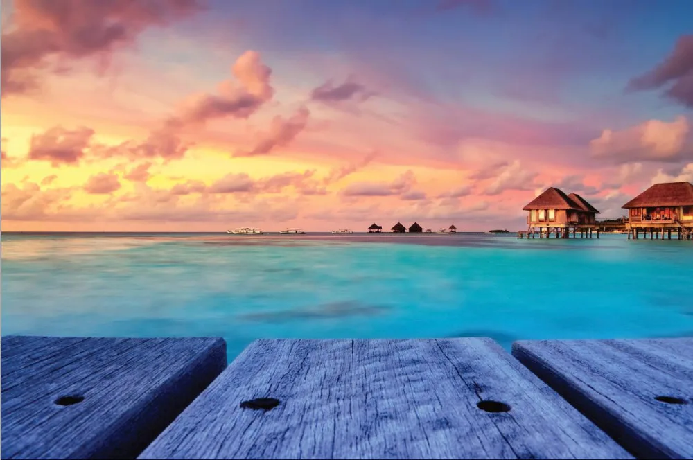 

SHENGYONGBAO Vinyl Digital Printed Backdrops for Photography Wood planks sea sky cloud theme Photo Studio Background SZ-121