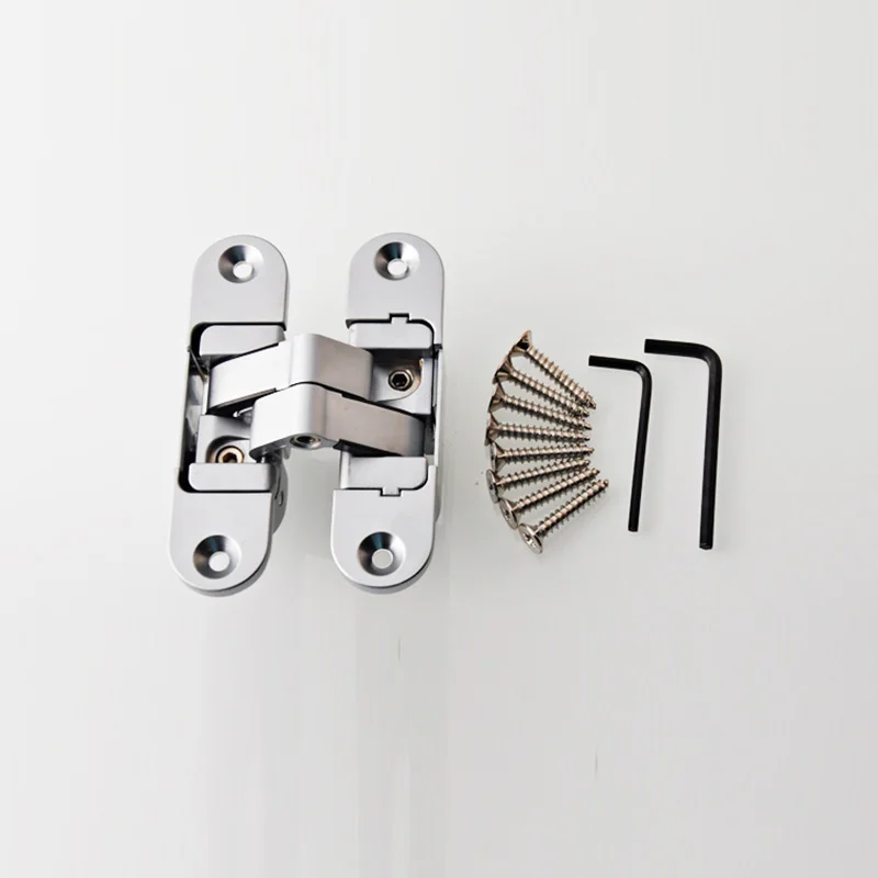 

2PCS Three-dimensional Hidden Door Hinge Adjustable Hinges load 60kg With Screw Invisible Concealed Cross Door Hinges