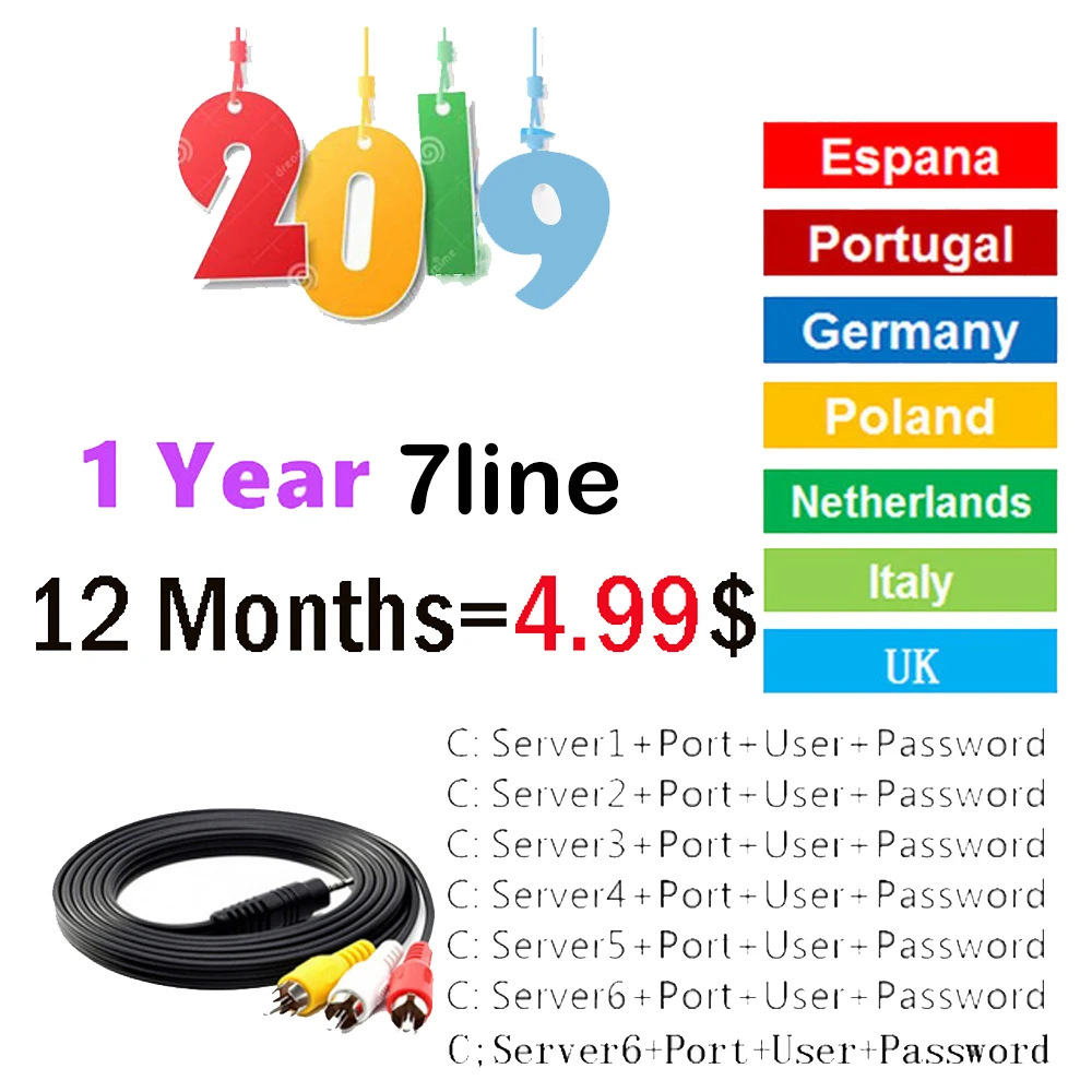 2019 Europe Cccams  For 1 Year Spain/Germany oscam 10line For V8 Nova V8 Super,V7 HD,V7S,IPS2,IKS Receptor Satellite Receiver