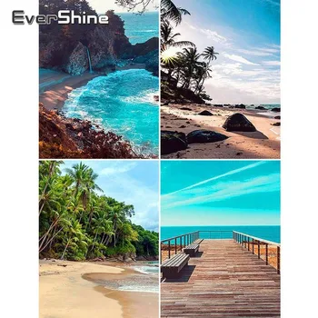 

Evershine Diamond Mosaic Sale Seaside Cross Stitch 5D Diamond Painting Full Square Scenery Diamond Embroidery Scenic Home Decor