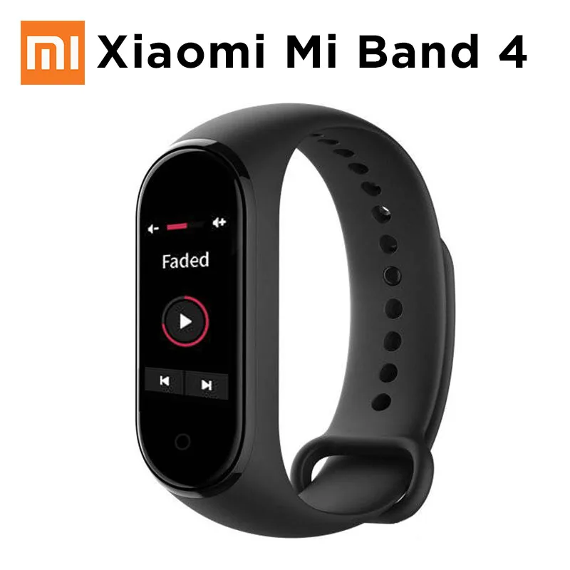 Оригинальный Xiaomi mi Band 4 смарт браслет цветной сенсорный экран Музыка сердечного ритма mi band 4 2019 новый стандарт и NFC две версии