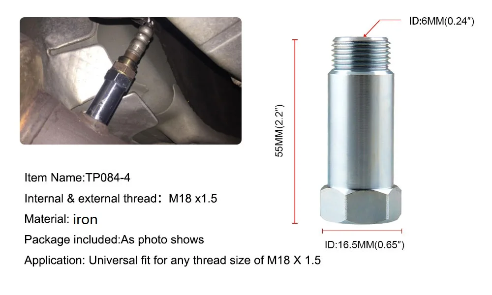 O2 Oxygen Sensor Mounting Boss Fitting Bung Accessories Straight Threaded M18 x 1.5 Pack 2 45mm O2 Oxygen Sensor Mounting Boss Fitting Bung Accessories Straight Threaded M18 x 1.5 Pack 2 45mm