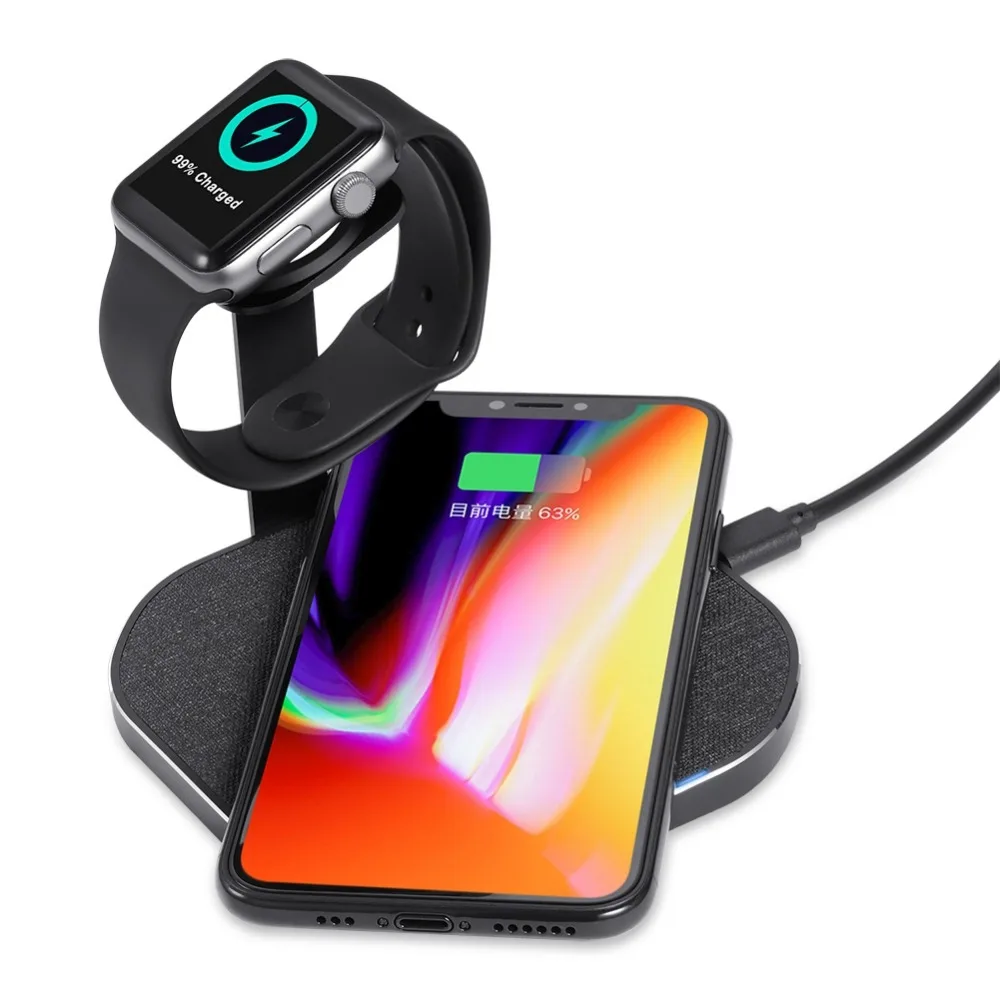 

2 in 1 Phone Smart Watch Wireless Fast Charging Stand Holder Station Dock for Apple Watch iWatch iPhone Samsung Galaxy Hot