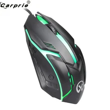 CARPRIE Проводная игровая мышь, 1 шт., цветной светодиодный, с подсветкой, 2400 dpi, Оптическая USB, эргономичная, Pro Gamer, металлическая пластина, мыши для ноутбука 90422