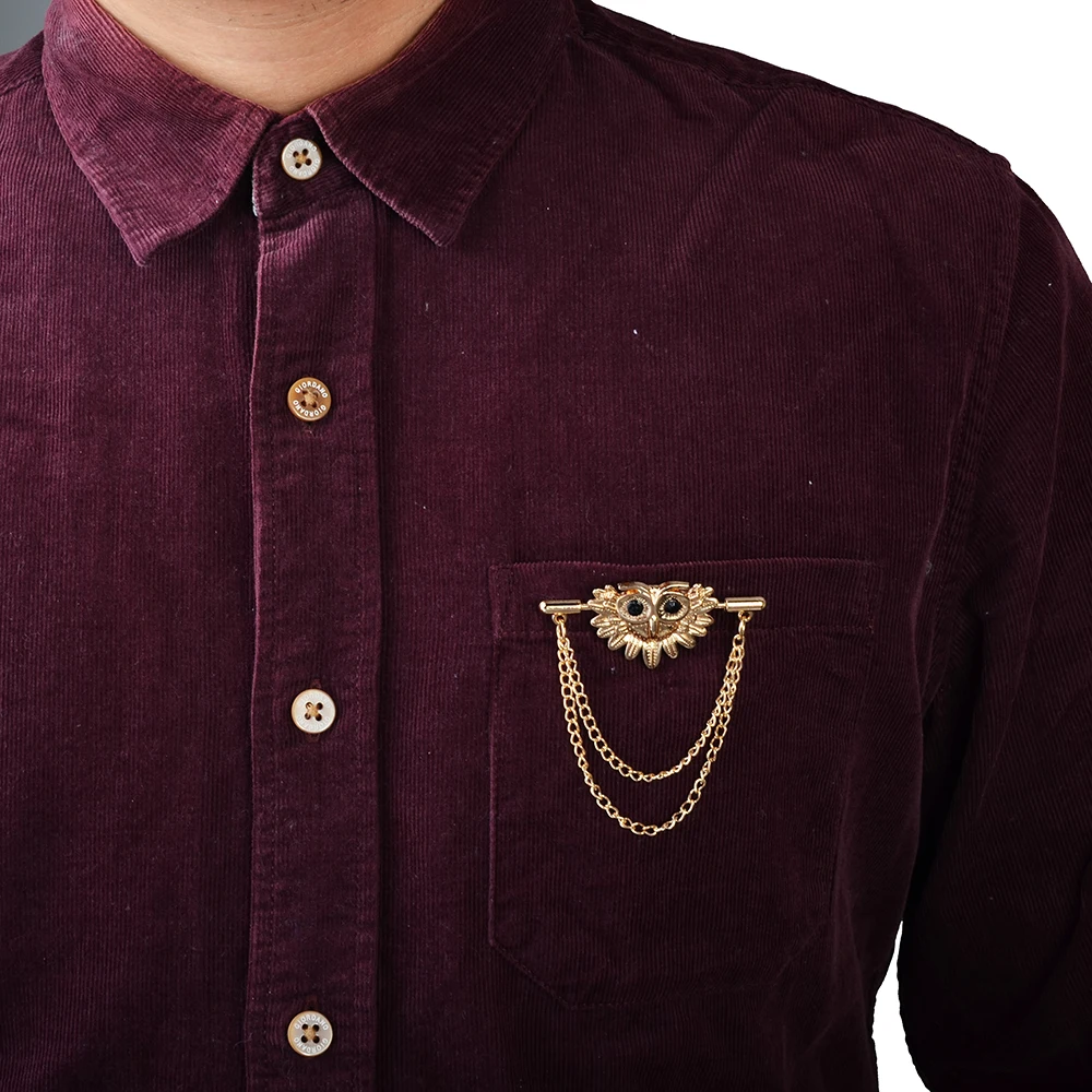 Owl Menstie Collar Pin Brooch Tie Stick 