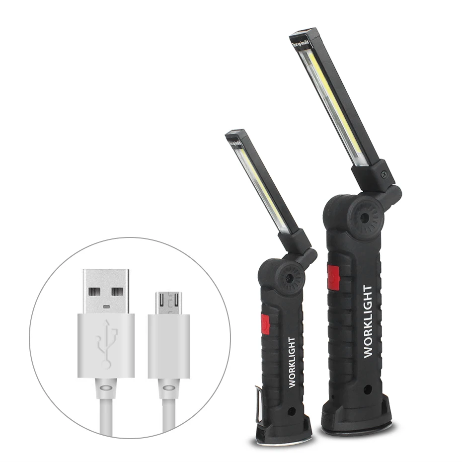 

Mini USB Rechargeable Flashlight with Strong Magnet Ultra Bright Linterna Led Torch COB Portable Led Work Lamp Light for Outdoor