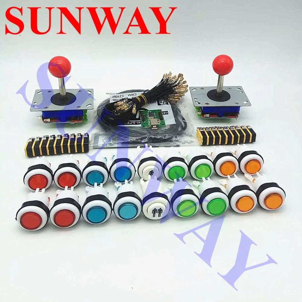 

2 Players USB controller to PC/PS3 Arcade DIY kit Jamma MAME Raspberry pi DIY with 4/8 way joystick HAPP style push buttons