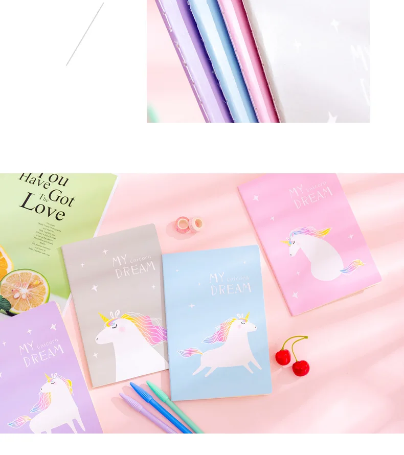 Kawaii Journal Stationery Cartoon Unicorn Star Notebook Kawaii Store