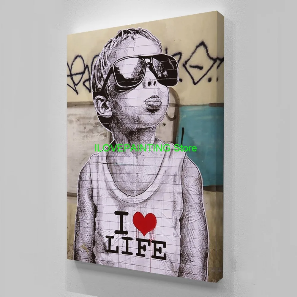 

xdr1051 Black and white Smile face Graffiti Street art prints posters