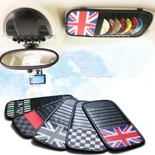 Клетчатый черный Национальный британский флаг Автомобильный cd сбора искусственная кожа сумка для мини-купера s jcw R50 R56 R60 F55 F56 f54