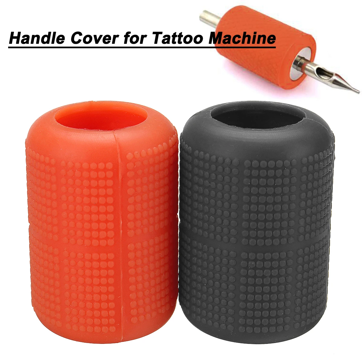 

Confortable Tattoo Grip Cover Soft Silicone 22-25mm Washable Handle Cover for Tattoo Machine Two Colors Available Grey Orange