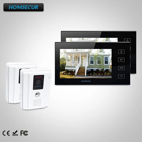 

HOMSECUR 7" Wired Video Door Entry Security Intercom with Dual-way Intercom TC011-W Camera +TM704-B Monitor