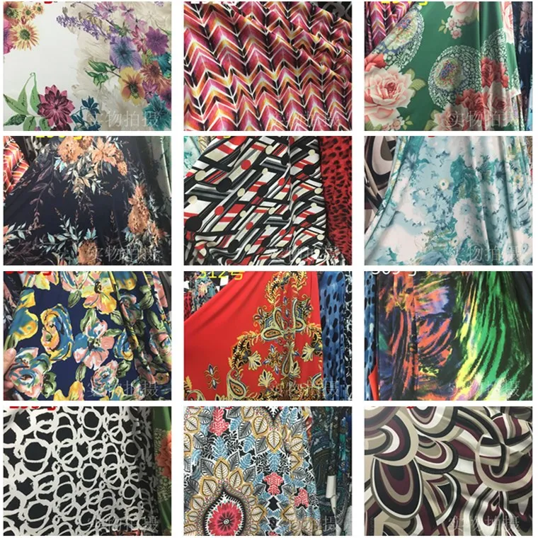 Импортная четырехсторонняя эластичная печатная ткань юбка брюки из Харлана нижняя рубашка футболка Нижняя купальная ткань