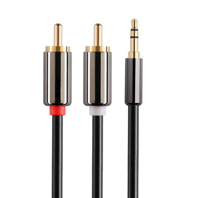 Hi Fi 3 5 мм разъем Aux naar 2 RCA Kabel Audio m 8 10 voor ТВ приставка Luidsprekerkabel сабвуфер Саундбар