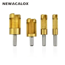 NEWACALOX Titanize Carpentry Wood Plug Cutter Straight Tapered Claw Type Drill Bit Sets Carving Tools Woodworking Carving Cutter