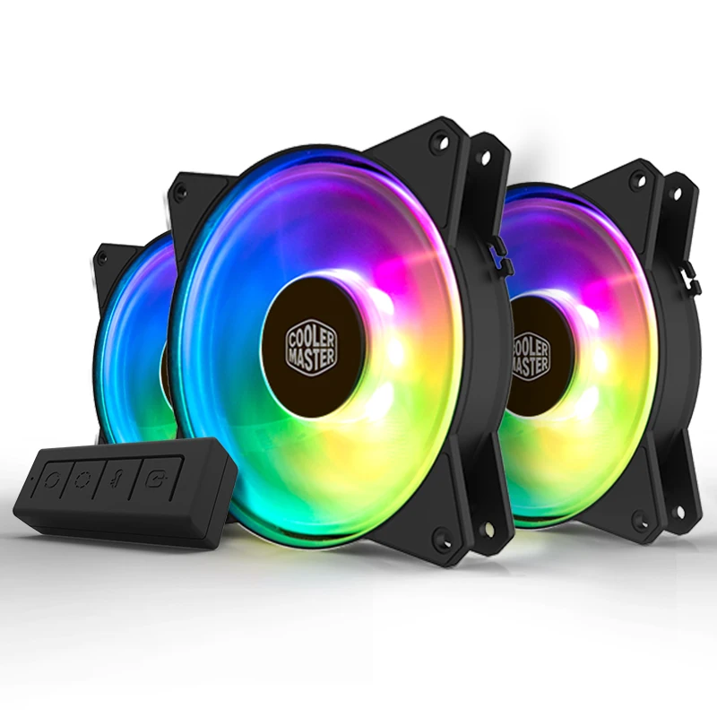 Cooler Master MF120 ARGB 3 шт./лот 12 см RGB чехол для компьютера PC охлаждающий вентилятор с кулером для процессора радиатор 120 мм ШИМ тихий вентилятор